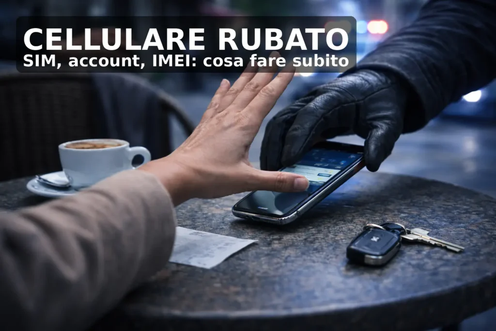 Cellulare rubato al bar: cosa fare subito per SIM, account e IMEI